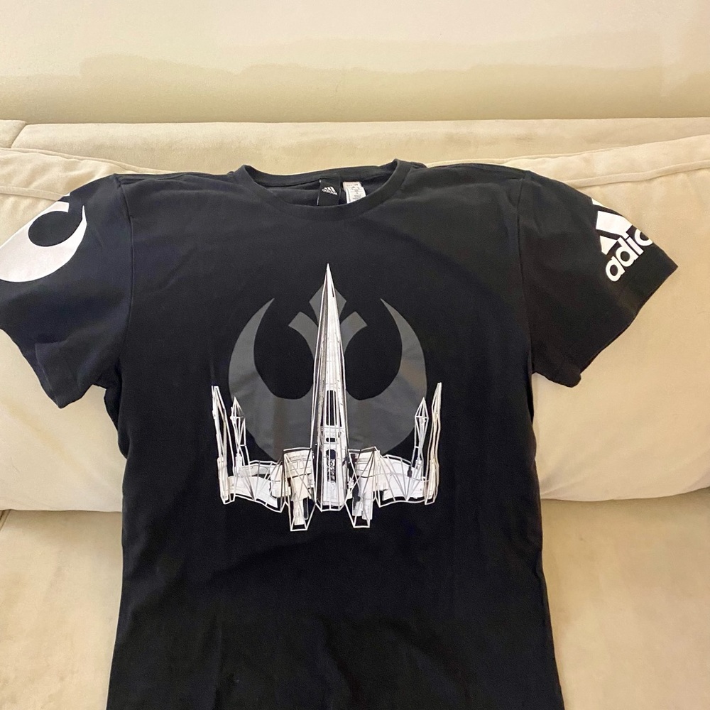 Black Adidas Star Wars T-Shirt x Wing rare! Sz M RARE